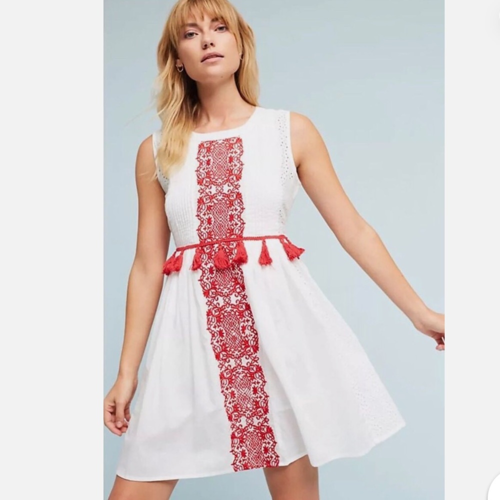 NWOT Anthropologie Chantik Margaret Wmbroidered Dress Size Small Z261-1